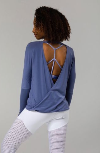 Image Title Onzie Drapey V Back - Slate Blue